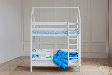 Детская двухъярусная кровать Домик, цвет белый в Улан-Удэ