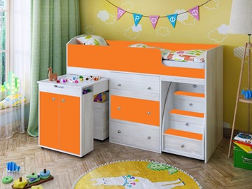 Детская кровать-шкаф Малыш 1600, корпус Винтерберг, фасад Оранжевый в Улан-Удэ