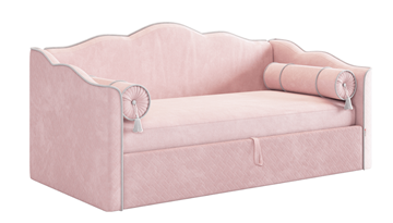 Кровать в детскую с подъемным механизмом Лея (Софа) 90х200 (нежно-розовый (велюр)/галька (велюр)) в Улан-Удэ