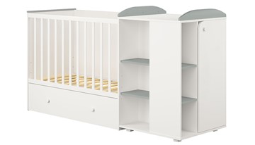 Детская кровать-шкаф с комодом POLINI Kids Ameli 800 Белый / Серый, серия AMELI в Улан-Удэ