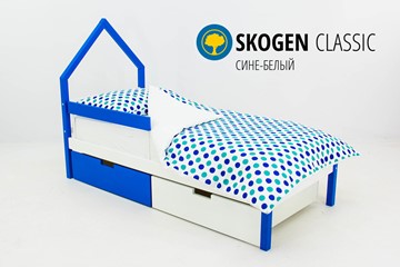 Кровать-домик в детскую мини Skogen сине-белый в Улан-Удэ