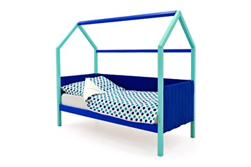 Кровать-домик детская Svogen, мятный-синий мягкая в Улан-Удэ