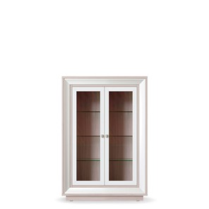 шкаф 2-х дверный (2 стеклодвери) низкий Прато 998, Ясень светлый \ жемчуг в Улан-Удэ