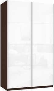 Шкаф 2-створчатый Прайм (Белое стекло/Белое стекло) 1200x570x2300, венге в Улан-Удэ