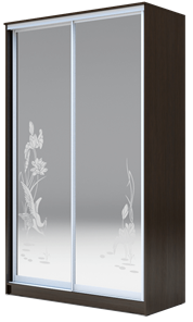 Шкаф двухдверный 2400х1682х620 два зеркала, "Цапли" ХИТ 24-17-66-01 Венге Аруба в Улан-Удэ
