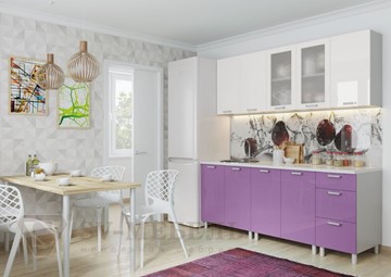 Кухонный гарнитур угловой Модерн, белый глянец/фиолетовый металлик в Улан-Удэ