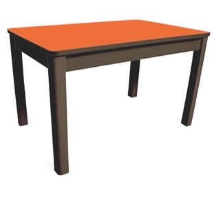 Кухонный стол Айсберг-05 СТ1, венге ЛДСП/стекло оранжевое/42 прямые массив венге в Улан-Удэ