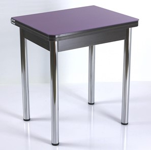 Кухонный пристенный стол СПА-02 СТ2, венге ЛДСП/стекло фиолетовый/39 прямые трубки хром в Улан-Удэ