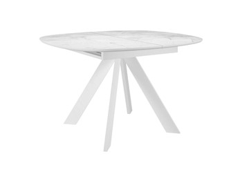 Керамический стол DikLine BK100 Керамика Белый мрамор/подстолье белое/опоры белые в Улан-Удэ
