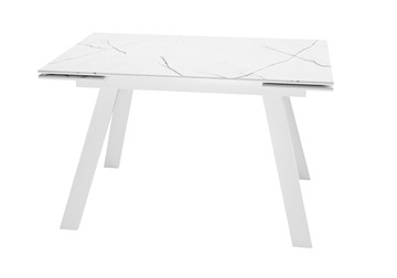 Раскладной стол DikLine DKL140 Керамика Белый мрамор/опоры белые (2 уп.) в Улан-Удэ