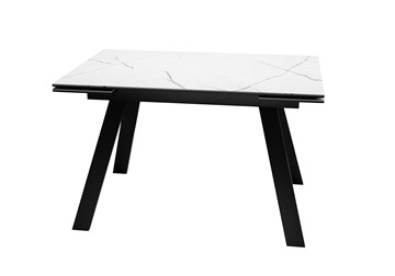 Керамический кухонный стол DikLine DKL140 Керамика Белый мрамор/опоры черные (2 уп.) в Улан-Удэ