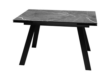Стол кухонный раздвижной DikLine DKL140 Керамика Черный мрамор/опоры черные (2 уп.) в Улан-Удэ