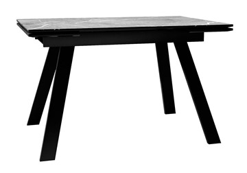 Керамический кухонный стол DikLine DKL140 Керамика Серый мрамор/опоры черные (2 уп.) в Улан-Удэ