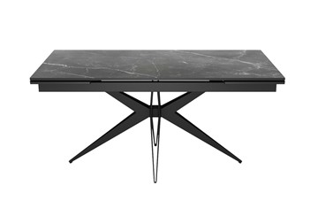 Керамический кухонный стол DikLine KW160 мрамор С45 (керамика черная)/опоры черные в Улан-Удэ