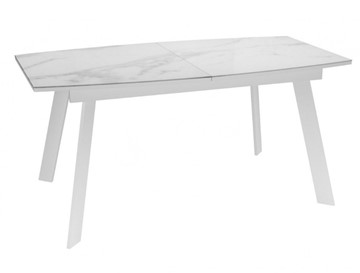 Раздвижной стол Dikline XLS160 мрамор белый глянец/ножки белые в Улан-Удэ