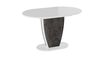 Овальный обеденный стол Монреаль тип 1 (Белый глянец/Моод темный) в Улан-Удэ