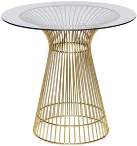 Стол со стеклянной столешницей ARGO (mod. DT1471) металл/стекло, D80x74.5 черный/золотой в Улан-Удэ