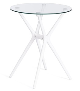 Стол со стеклянной столешницей PARNAVAZ (mod. 29) пластик/стекло, 60х60х70,5 прозрачный/белый арт.19697 в Улан-Удэ