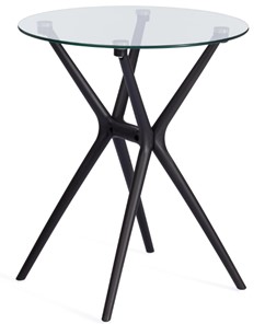 Стол со стеклянной столешницей PARNAVAZ (mod. 29) пластик/стекло, 60х60х70,5 прозрачный/черный арт.19698 в Улан-Удэ