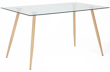 Стеклянный кухонный стол SOPHIA (mod. 5003) металл/стекло (8мм), 140x80x75, бук/прозрачный арт.12098 в Улан-Удэ