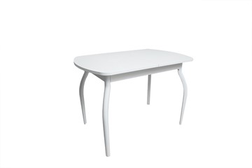 Маленький кухонный стол ПГ-01СТ белое/белое/крашенные фигурные в Улан-Удэ