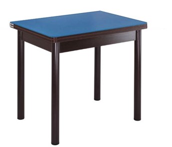 Кухонный пристенный стол СПА-01 СТ2, венге ЛДСП/стекло синие/38 прямые трубки крашеные коричневый в Улан-Удэ