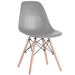 Комплект обеденных стульев 4 шт. BRABIX "Eames CF-010", пластик серый, опоры дерево/металл, 532632, 2033A в Улан-Удэ