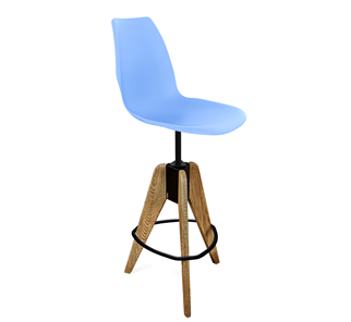 Барный стул SHT-ST29/S92 (голубой pan 278/брашированный коричневый/черный муар) в Улан-Удэ
