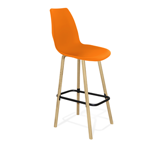 Барный стул SHT-ST29/S94 (оранжевый ral2003/прозрачный лак/черный муар) в Улан-Удэ