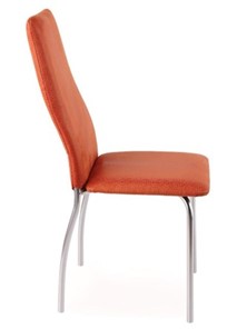 Обеденный стул Волна, каркас хром люкс, нубук -  оранжевый в Улан-Удэ