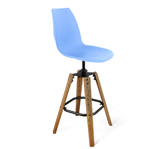 Барный стул SHT-ST29/S93 (голубой pan 278/брашированный коричневый/черный муар) в Улан-Удэ