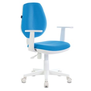 Компьютерное кресло Brabix Fancy MG-201W (с подлокотниками, пластик белый, голубое) 532411 в Улан-Удэ