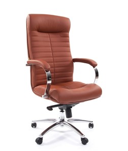Кресло офисное CHAIRMAN 480 Экокожа Terra 111 (коричневая) в Улан-Удэ