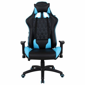Кресло компьютерное Brabix GT Master GM-110 (две подушки, экокожа, черное/голубое) 531928 в Улан-Удэ