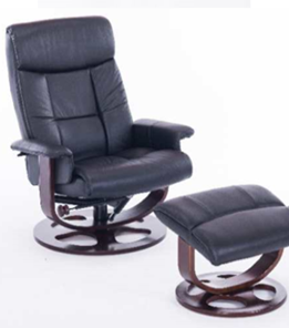 Офисное кресло J6011 для релаксации нат. кожа / дерево, черный в Улан-Удэ
