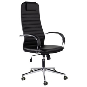 Компьютерное кресло Brabix Premium Pilot EX-610 CH (хром, кожзам, черное) 532418 в Улан-Удэ