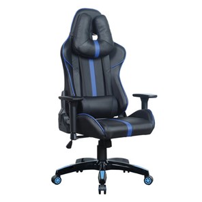 Офисное кресло BRABIX "GT Carbon GM-120", две подушки, экокожа, черное/синее, 531930 в Улан-Удэ