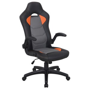 Офисное кресло BRABIX "Skill GM-005", откидные подлокотники, экокожа, черное/оранжевое, 532495 в Улан-Удэ