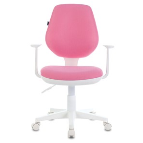 Компьютерное кресло Brabix Fancy MG-201W (с подлокотниками, пластик белый, розовое) 532409 в Улан-Удэ