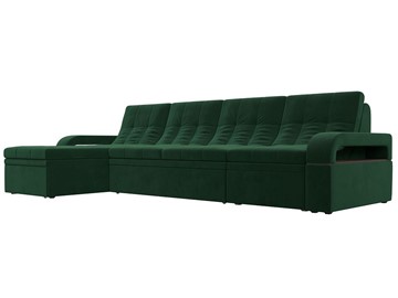 Угловой раскладной диван Лига-035 Лонг, Зеленый (Велюр) в Улан-Удэ