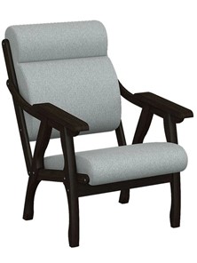 Кресло мягкое Вега 10 ткань серый, каркас венге в Улан-Удэ