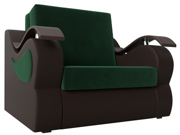 Раскладное кресло Меркурий (60), Зеленый\Коричневый (Велюр\Экокожа) в Улан-Удэ