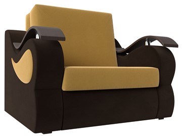 Кресло-кровать Меркурий (60), Желтый\коричневый (Микровельвет\Экокожа) в Улан-Удэ
