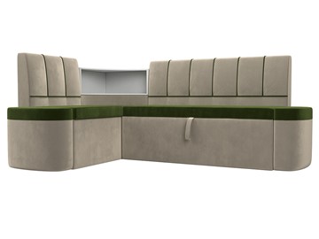 Кухонный диван Тефида, Зеленый\Бежевый (Микровельвет) в Улан-Удэ
