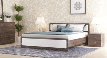 Кровать полутороспальная СВ-Стиль Золушка, 140х200 с основанием, кожзам, венге в Улан-Удэ
