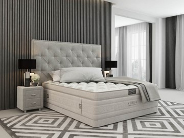 Кровать 2-х спальная Classic Compact/Basement 180х200, Флок (Велсофт Серый) в Улан-Удэ