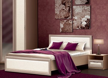 Двуспальная кровать Версаль Камелия, 1600, шимо светлый/белый кожзам в Улан-Удэ