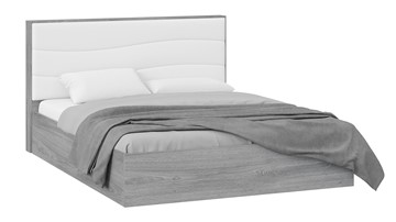 Мягкая кровать Миранда тип 1 (Дуб Гамильтон/Белый глянец) в Улан-Удэ