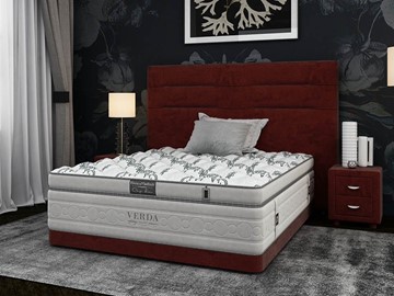 Кровать спальная Modern Compact/Ваsement 160х200, Микровелюр (Manhattan Гранатовый) в Улан-Удэ
