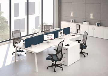 Комплект офисной мебели А4 (металлокаркас TRE) белый премиум / металлокаркас белый в Улан-Удэ